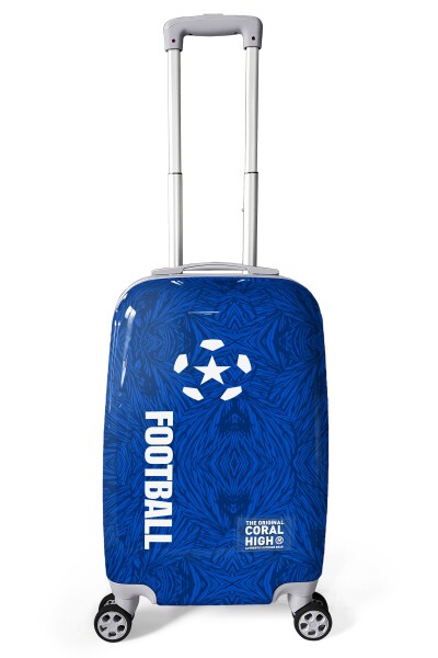 Coral High Lacivert Saks Futbol Desenli PC Kabin Boy Valiz (50cm) 16561 - 1