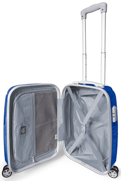 Coral High Lacivert Saks Futbol Desenli PC Kabin Boy Valiz (50cm) 16561 - 2