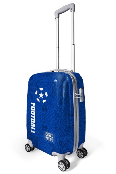 Coral High Lacivert Saks Futbol Desenli PC Kabin Boy Valiz (50cm) 16561 - 3