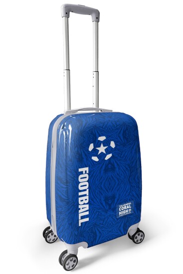Coral High Lacivert Saks Futbol Desenli PC Kabin Boy Valiz (50cm) 16561 - 6