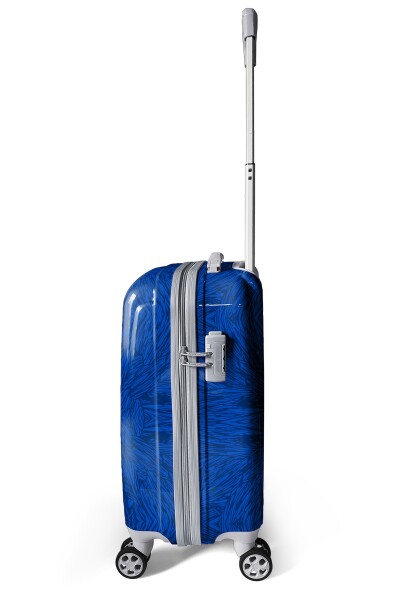 Coral High Lacivert Saks Futbol Desenli PC Kabin Boy Valiz (50cm) 16561 - 5