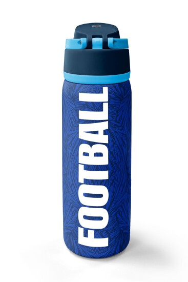 Coral High Lacivert Saks Futbol Desenli Pipetli ve Direkt İçim Çelik Termos 800 ml 38557 - 6