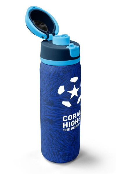 Coral High Lacivert Saks Futbol Desenli Pipetli ve Direkt İçim Çelik Termos 800 ml 38557 - 3