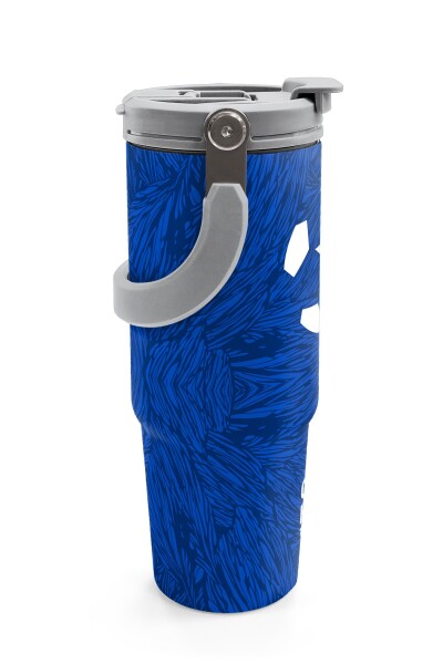 Coral High Lacivert Saks Futbol Desenli Pipetli ve Direkt İçim Çelik Termos 900 ml 38721 - 6