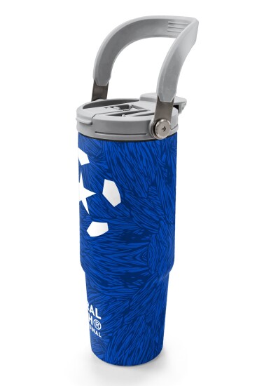 Coral High Lacivert Saks Futbol Desenli Pipetli ve Direkt İçim Çelik Termos 900 ml 38721 - 4