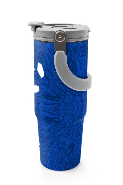 Coral High Lacivert Saks Futbol Desenli Pipetli ve Direkt İçim Çelik Termos 900 ml 38721 - 5