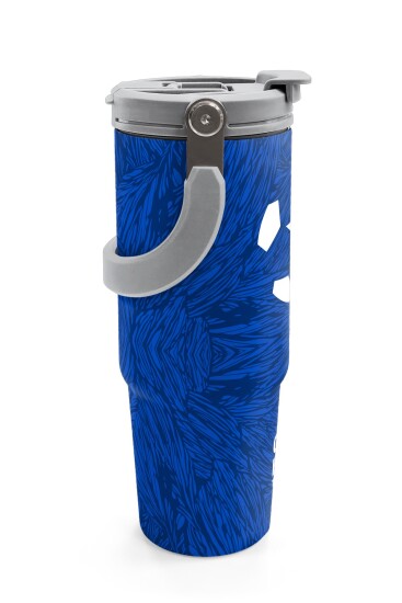 Coral High Lacivert Saks Futbol Desenli Pipetli ve Direkt İçim Çelik Termos 900 ml 38721 - 6