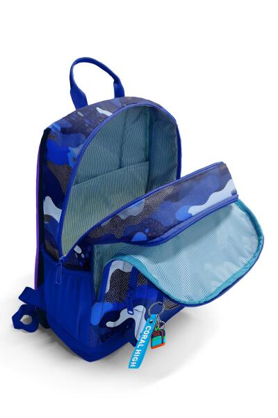 Coral High Lacivert Saks Kamuflaj Desenli Okul Sırt Çantası 23689 - 3