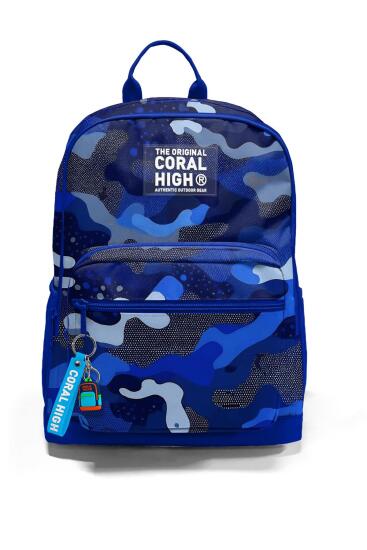 Coral High Lacivert Saks Kamuflaj Desenli Okul Sırt Çantası 23689 - 6