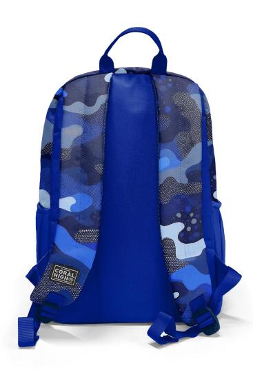 Coral High Lacivert Saks Kamuflaj Desenli Okul Sırt Çantası 23689 - 2