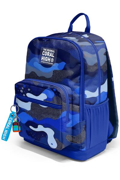 Coral High Lacivert Saks Kamuflaj Desenli Okul Sırt Çantası 23689 - 7
