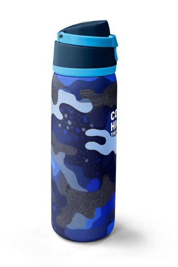 Coral High Lacivert Saks Kamuflaj Desenli Pipetli ve Direkt İçim Çelik Termos 800 ml 38549 - 4