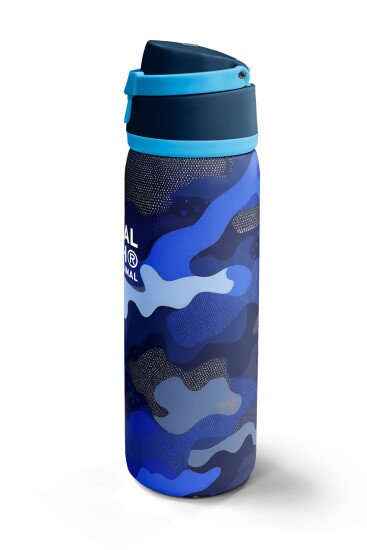 Coral High Lacivert Saks Kamuflaj Desenli Pipetli ve Direkt İçim Çelik Termos 800 ml 38549 - 5