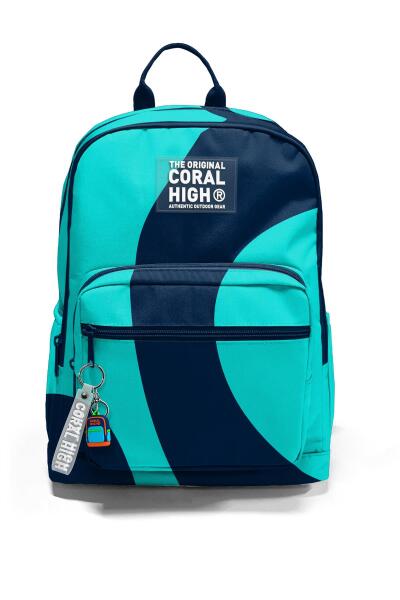 Coral High Lacivert Turkuaz Desenli Okul Sırt Çantası 23686 - 6