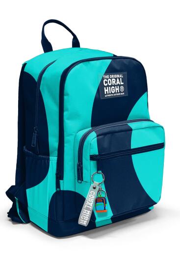 Coral High Lacivert Turkuaz Desenli Okul Sırt Çantası 23686 - Coral High