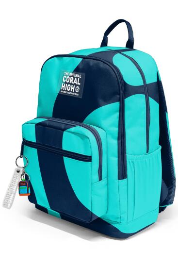 Coral High Lacivert Turkuaz Desenli Okul Sırt Çantası 23686 - 7