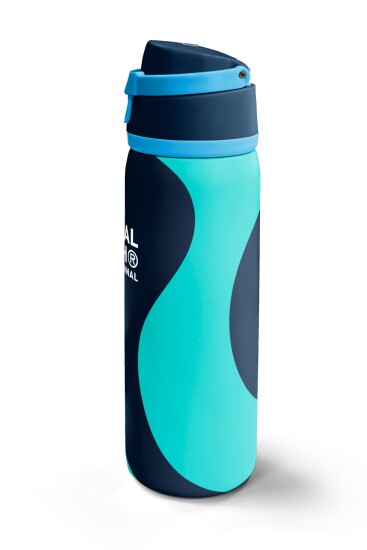 Coral High Lacivert Turkuaz Desenli Pipetli ve Direkt İçim Çelik Termos 800 ml 38546 - 5