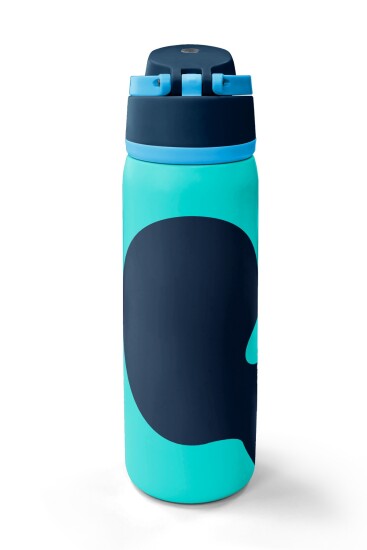 Coral High Lacivert Turkuaz Desenli Pipetli ve Direkt İçim Çelik Termos 800 ml 38546 - 6