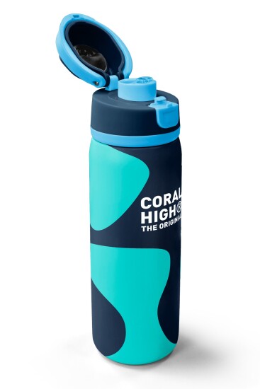 Coral High Lacivert Turkuaz Desenli Pipetli ve Direkt İçim Çelik Termos 800 ml 38546 - 3