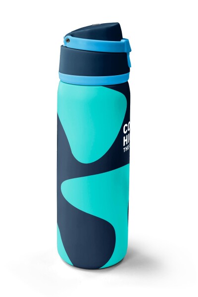 Coral High Lacivert Turkuaz Desenli Pipetli ve Direkt İçim Çelik Termos 800 ml 38546 - 4