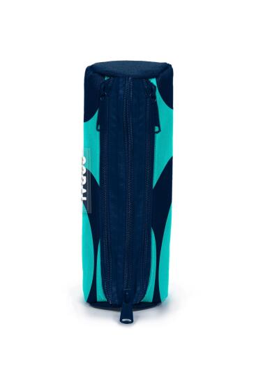 Coral High Lacivert Turkuaz Desenli Üç Bölmeli Kalem Çantası 11186 - 2