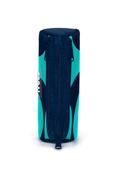 Coral High Lacivert Turkuaz Desenli Üç Bölmeli Kalem Çantası 11186 - 2