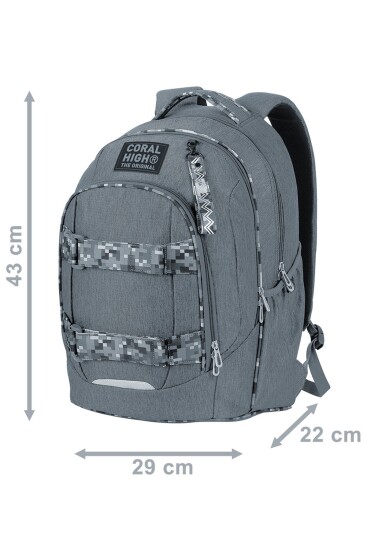 Coral High Lacivert Turuncu Renk Desenli Okul Sırt Çantası 24439 - 7