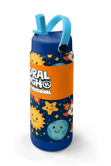 Coral High Lacivert Uzay Desenli Katlanır Ağızlıklı Çelik Termos 650 ml 38342 - 2