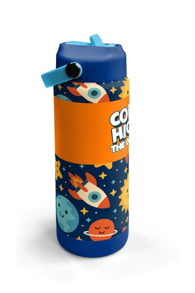Coral High Lacivert Uzay Desenli Katlanır Ağızlıklı Çelik Termos 650 ml 38342 - 3