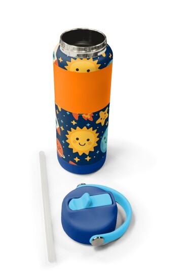 Coral High Lacivert Uzay Desenli Katlanır Ağızlıklı Çelik Termos 650 ml 38342 - 5