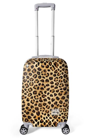 Coral High Leopar Desenli Kabin Boy Valiz (50cm) 16550 - CORAL HIGH