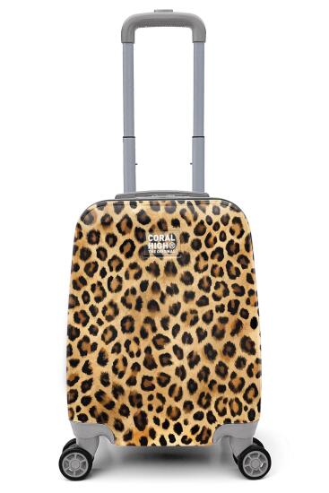 Coral High Leopar Desenli Mini Kabin Boy Valiz (40cm) 16789 - Coral High