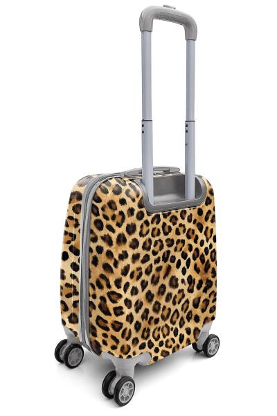 Coral High Leopar Desenli Mini Kabin Boy Valiz (40cm) 16789 - 8