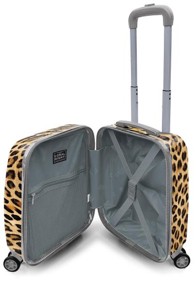 Coral High Leopar Desenli Mini Kabin Boy Valiz (40cm) 16789 - 4