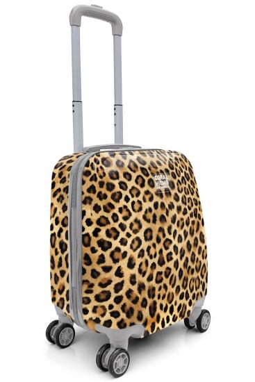 Coral High Leopar Desenli Mini Kabin Boy Valiz (40cm) 16789 - 7