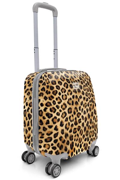 Coral High Leopar Desenli Mini Kabin Boy Valiz (40cm) 16789 - 7