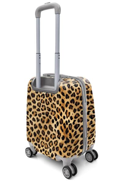 Coral High Leopar Desenli Mini Kabin Boy Valiz (40cm) 16789 - 9