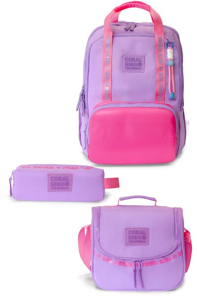 Coral High Lila Pembe 3'lü Okul Çanta Seti SET0124415 - 1