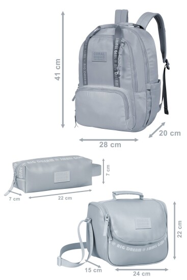 Coral High Lila Pembe 3'lü Okul Çanta Seti SET0124415 - 5