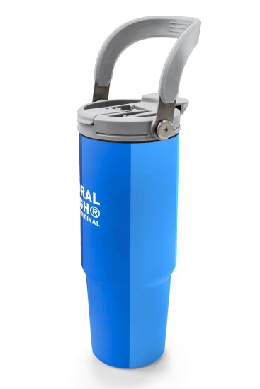 Coral High Mavi Çizgili Desenli Pipetli ve Direkt İçim Çelik Termos 900 ml 38748 - 4
