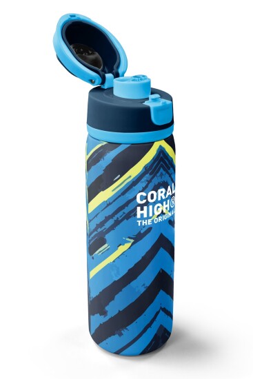 Coral High Mavi Lacivert Desenli Pipetli ve Direkt İçim Çelik Termos 800 ml 38582 - 3