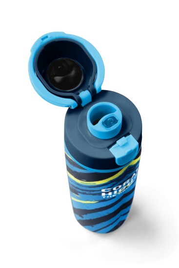 Coral High Mavi Lacivert Desenli Pipetli ve Direkt İçim Çelik Termos 800 ml 38582 - 7