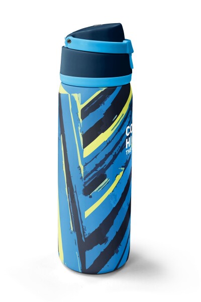 Coral High Mavi Lacivert Desenli Pipetli ve Direkt İçim Çelik Termos 800 ml 38582 - 4