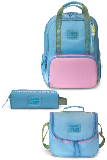 Coral High Mavi Pembe 3'lü Okul Çanta Seti SET0124414 - Coral High