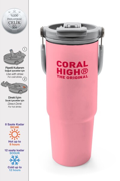 Coral High Mercan Pipetli ve Direkt İçim Çelik Termos 900 ml 38755 - 1