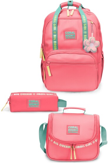 Coral High Mercan Su Yeşili 3'lü Okul Çanta Seti SET0124403 - Coral High
