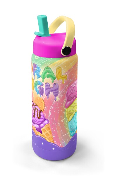 Coral High Milka Dondurma Desenli Katlanır Ağızlıklı Çelik Termos 650 ml 38336 - 2