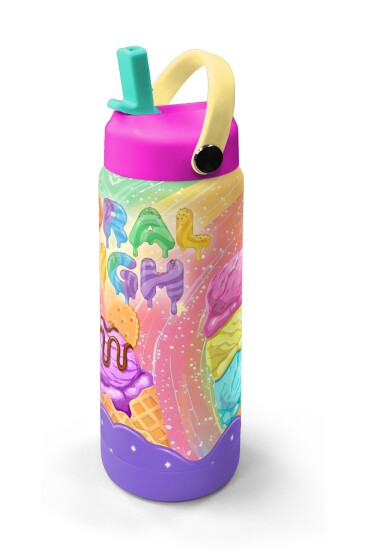 Coral High Milka Dondurma Desenli Katlanır Ağızlıklı Çelik Termos 650 ml 38336 - 2