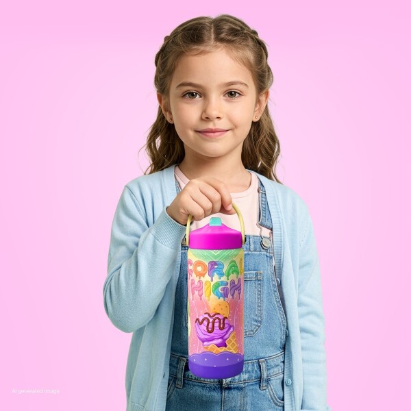 Coral High Milka Dondurma Desenli Katlanır Ağızlıklı Çelik Termos 650 ml 38336 - 4