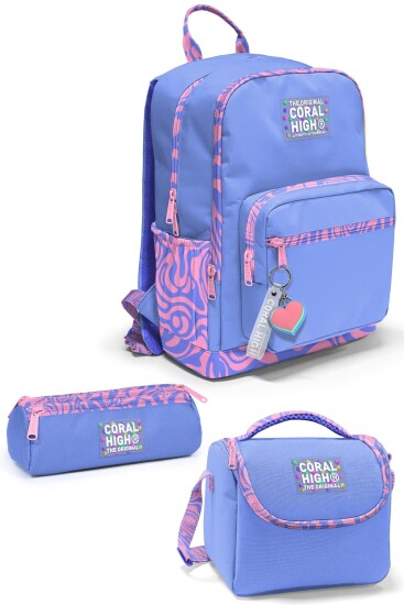 Coral High Milka Geometrik Desenli 3’lü Okul Çanta Seti SET0133227 